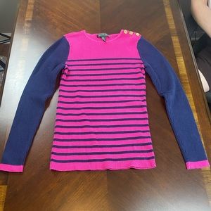 Navy and pink Ralph Lauren sweater